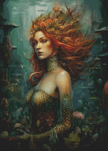 Mermaid Temptress cross stitch pattern by MagicalCraftery