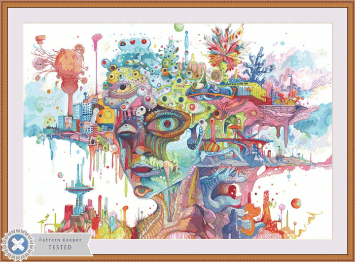 Dreamscape Metropolis (Max Color/Large Size) cross stitch pattern by The Art Revivalist