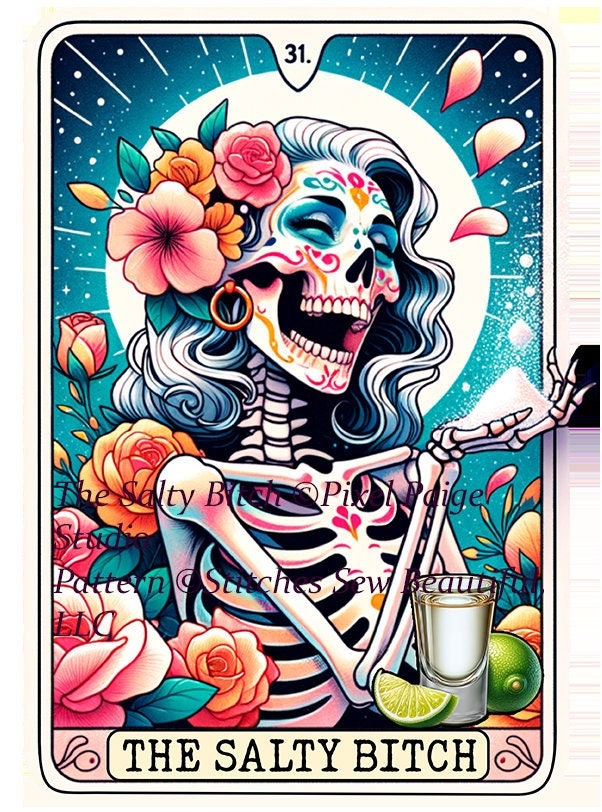 The Salty Bitch cross stitch pattern by Pixel Paige Studio