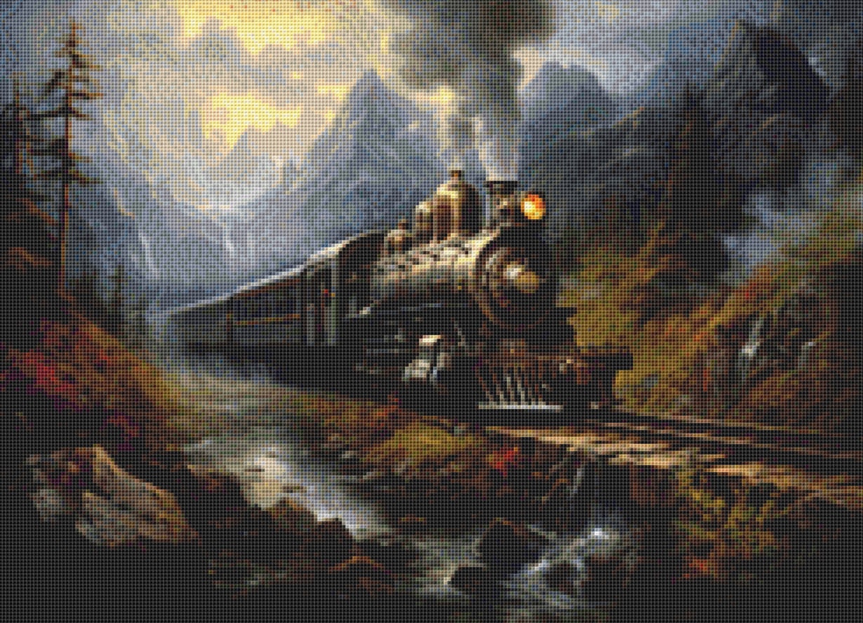 Scenic Train Ride (Small) cross stitch pattern by The Wands Want