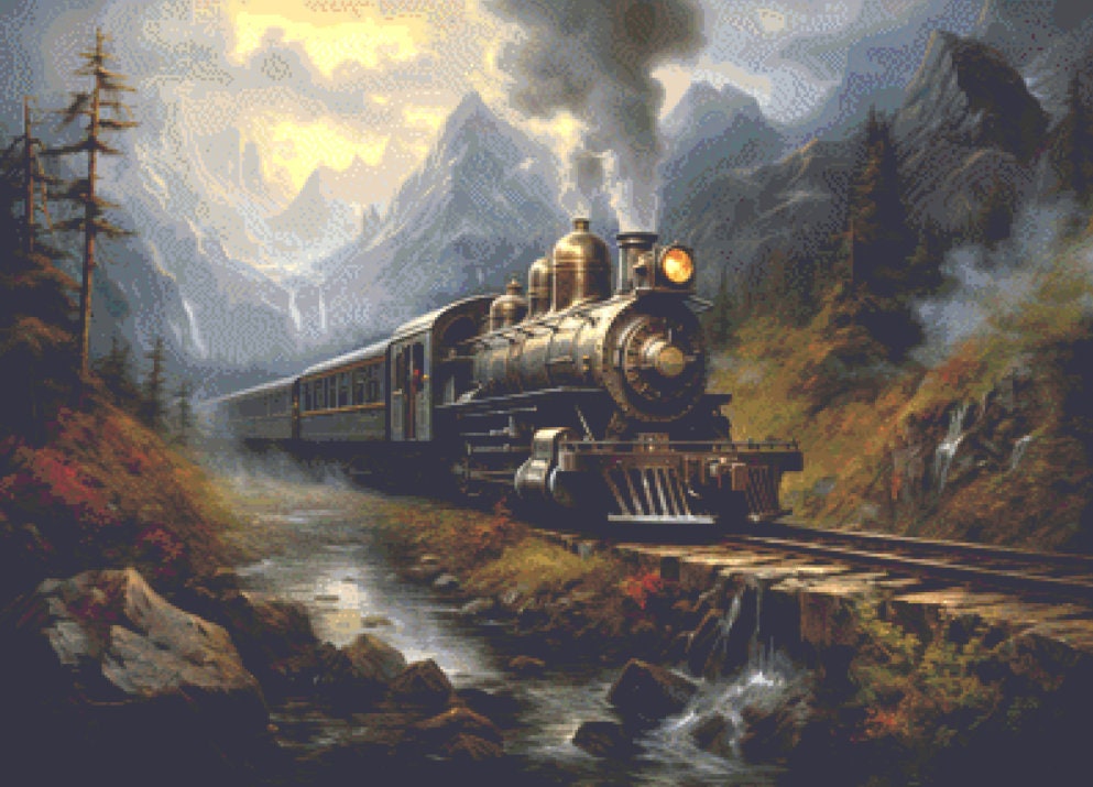 Scenic Train Ride cross stitch pattern by The Wands Want