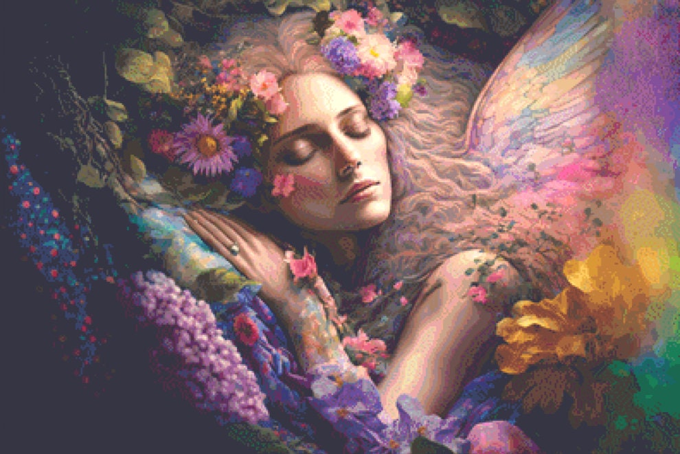 Bed of Flowers (Max Color) cross stitch pattern by FaiRYTaiLS