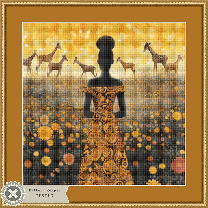 Woman in a Field of Flowers 12 (Small) counted cross stitch pattern by Eder Jose Rosa