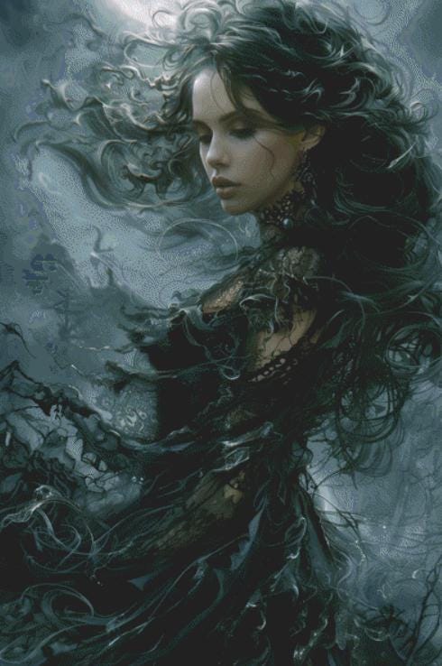 Witch of the Deep (Max Size) counted cross stitch pattern by The Art Revivalist