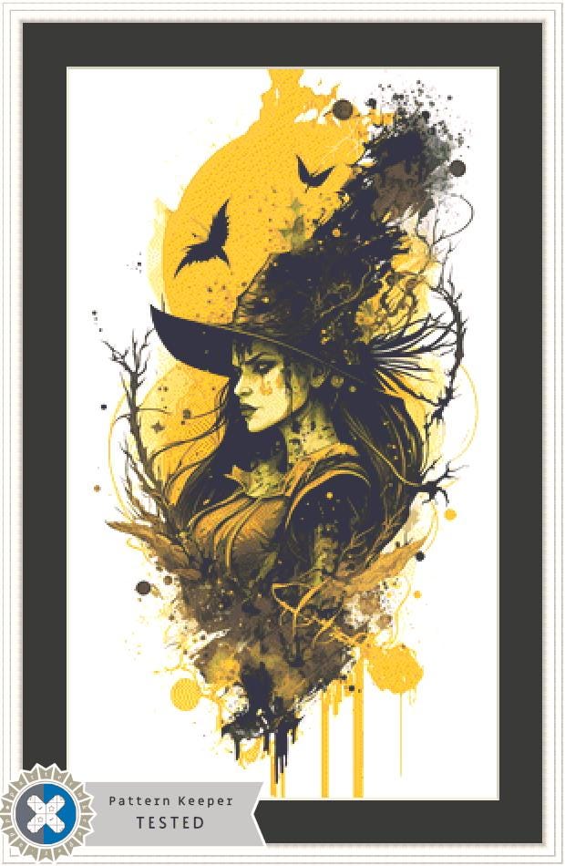 The Yellow Witchie counted cross stitch pattern by Eder Jose Rosa