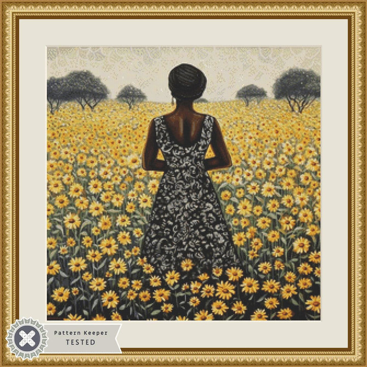Woman in a Field of Flowers 13 (Small) counted cross stitch pattern by Eder Jose Rosa