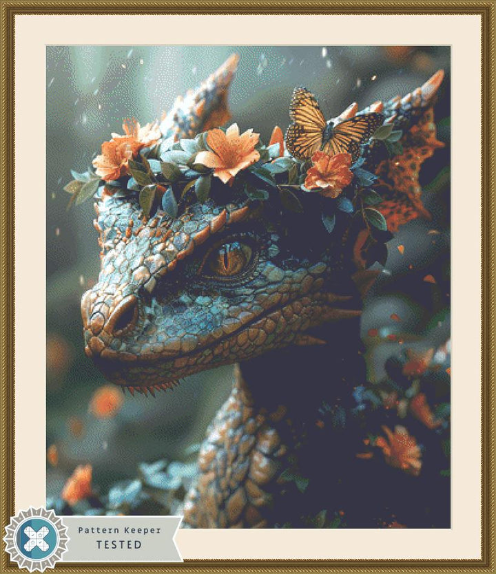 A Crown of Flowers (Max Color) counted cross stitch pattern by Serr.Kai A Quill & Ink