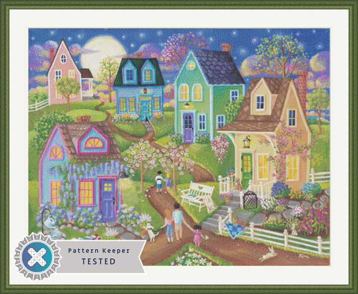 Twilight Stroll cross stitch pattern by Kim Leo licensed by JMS Art Licensing
