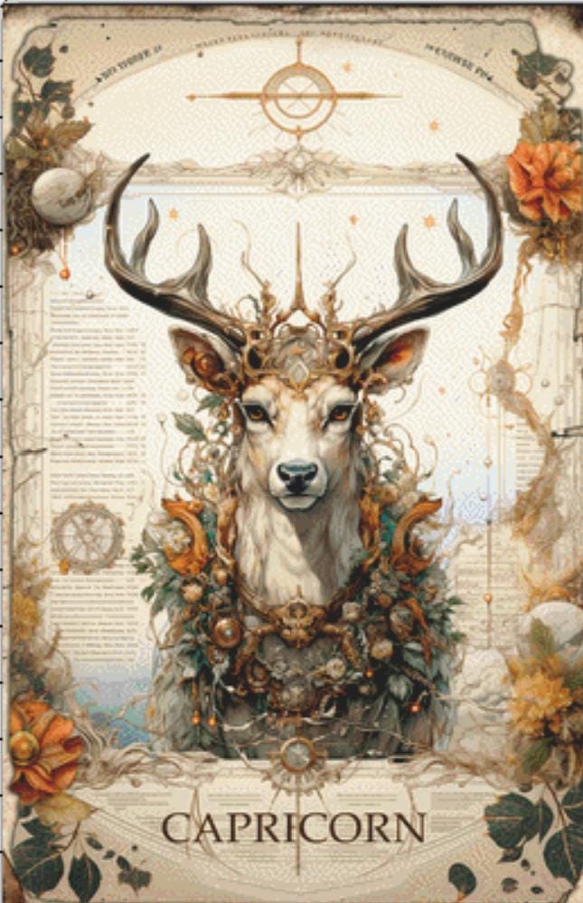Zodiac - Capricorn counted cross stitch pattern by Sharm Studio