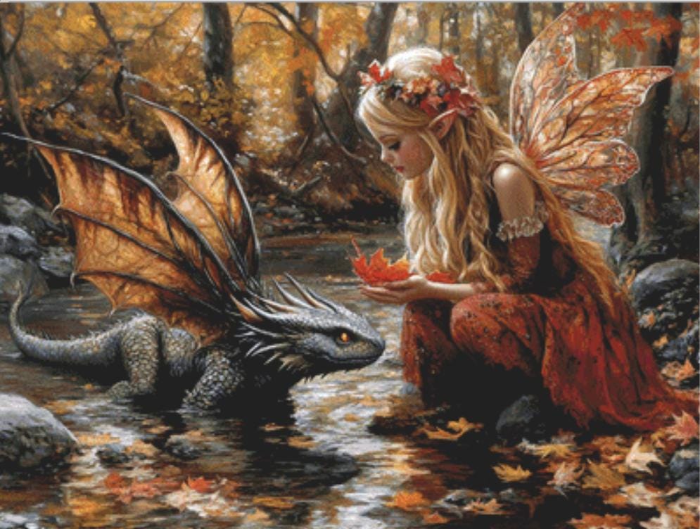 Freshly Fallen full coverage cross stitch pattern by Serr.Kai A Quill & Ink