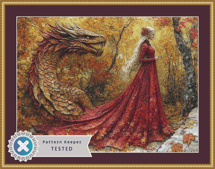 The Autumn Queen cross stitch pattern by Serr Kai A Quill & Ink