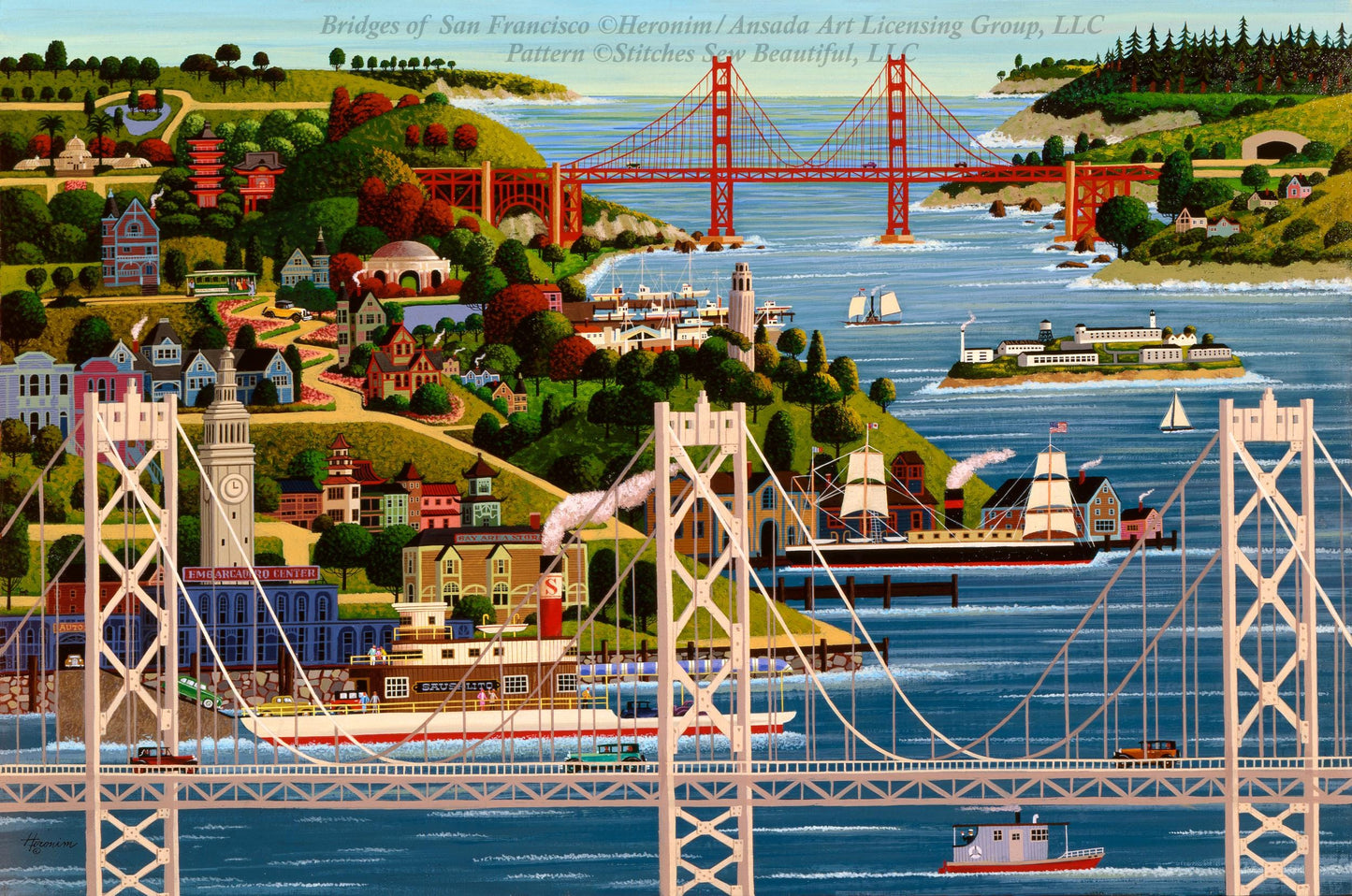 Bridges of San Francisco counted cross stitch pattern by Heronim/Ansada Art Licensing Group, LLC