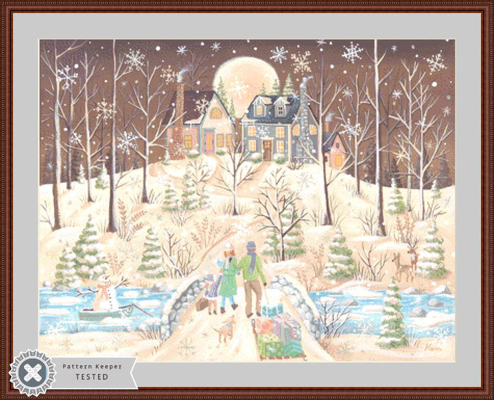 Over the River Through the Woods counted cross stitch pattern by Kim Leo licensed by JMS Art Licensing