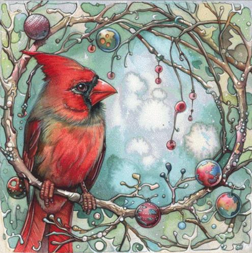 Cardinal counted cross stitch pattern by PassyArt