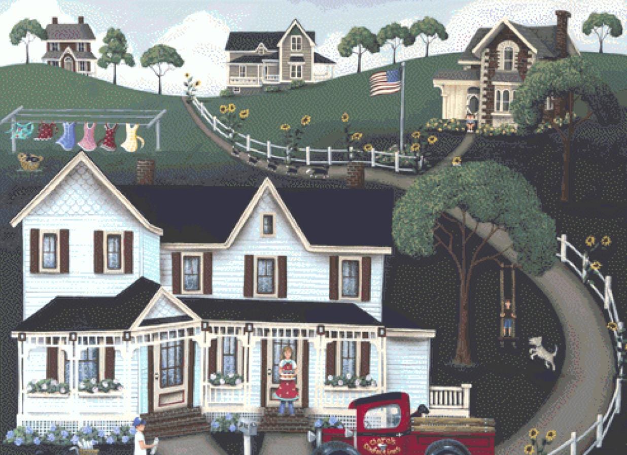 Sunflower Lane cross stitch pattern by Catherine Holman/Ansada Licensing Group, LLC
