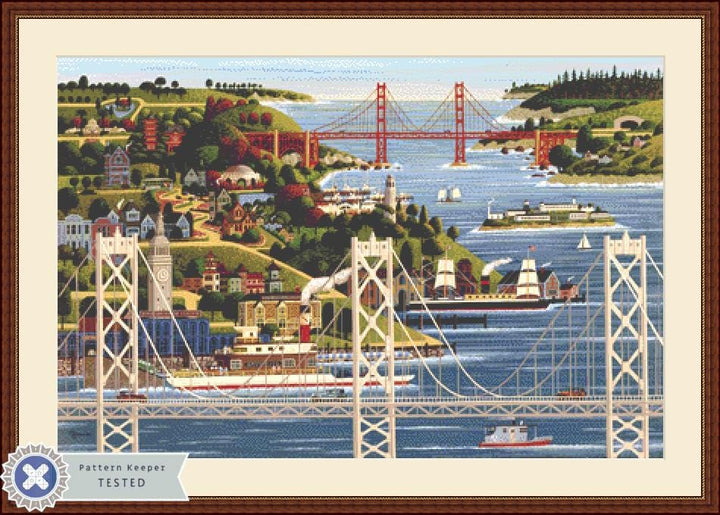 Bridges of San Francisco counted cross stitch pattern by Heronim/Ansada Art Licensing Group, LLC