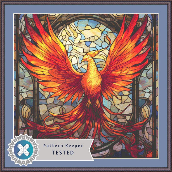 Stained Glass Phoenix counted cross stitch pattern by SphinxDesignStudio