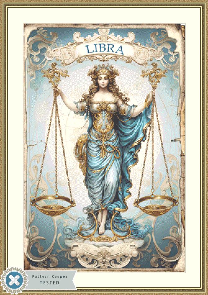 Zodiac - Libra counted cross stitch pattern by Sharm Studio