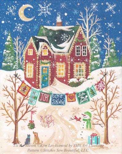 Tis the Season cross stitch pattern by Kim Leo/JMS Art Licensing