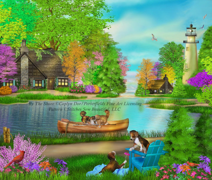 By The Shore cross stitch pattern by Caplyn Dor/Porterfields Fine Art Licensing