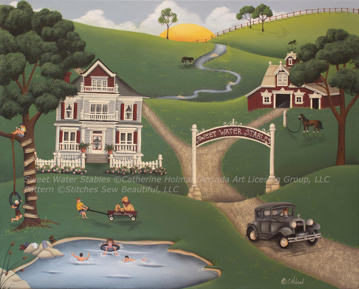 Sweet Water Stables cross stitch pattern by Catherine Holman/Ansada Art Licensing Group, LLC