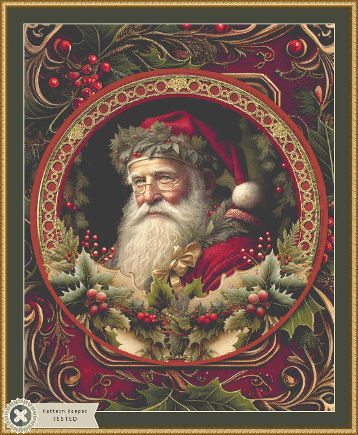 Victorian Santa (Max Size/Color) counted cross stitch pattern by Ivy Cottage Home