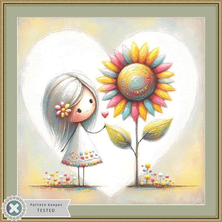 Lovely Sunflower counted cross stitch pattern by World of Love Hearts/Adrian G Eyre