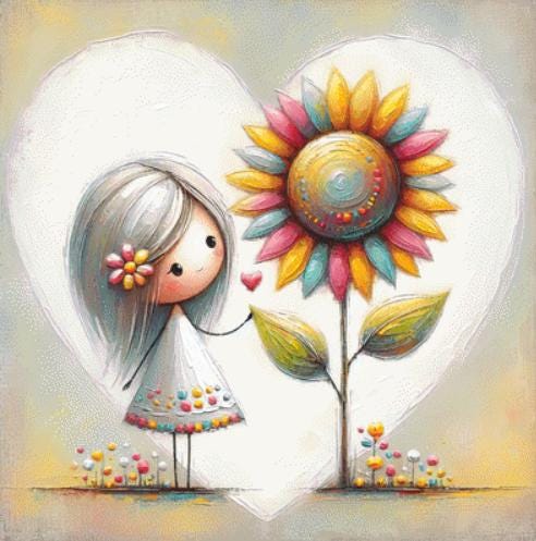 Lovely Sunflower counted cross stitch pattern by World of Love Hearts/Adrian G Eyre