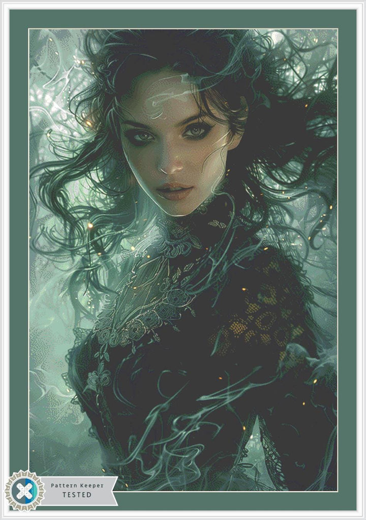 Witch of Mists (Max Size/Color) counted cross stitch pattern by The Art Revivalist