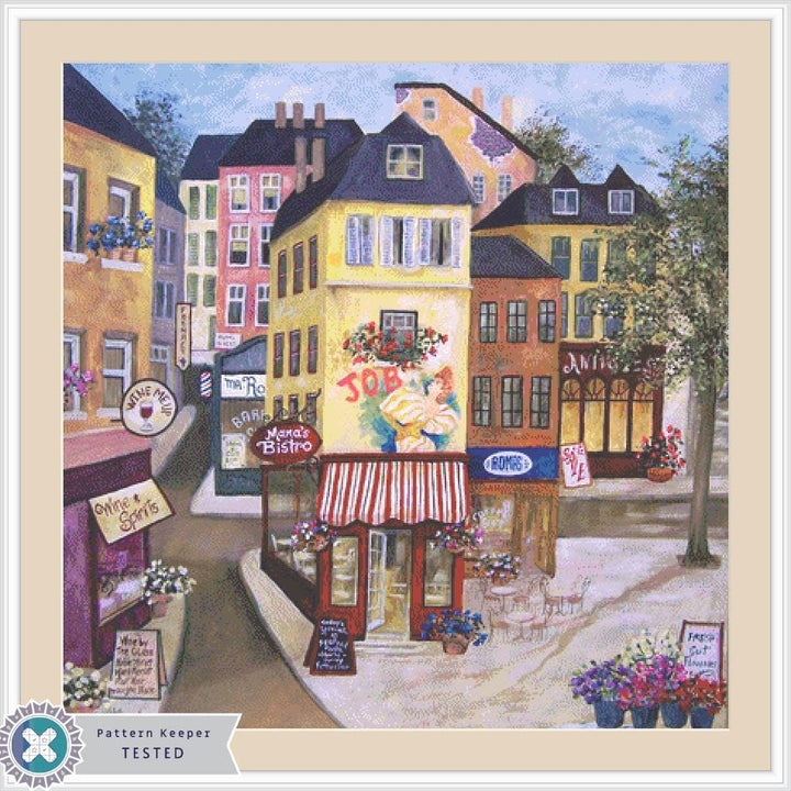 Mamas Bistro counted cross stitch pattern by Gwendolyn McShepard/Ansada Art Licensing Group, LLC