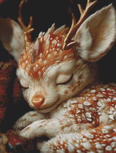 Baby Christmas Reindeer counted cross stitch pattern by Serr.Kai A Quill & Ink