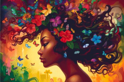 Floral Beauty 1 (Max Color) counted cross stitch pattern ©Adobe Ext. License