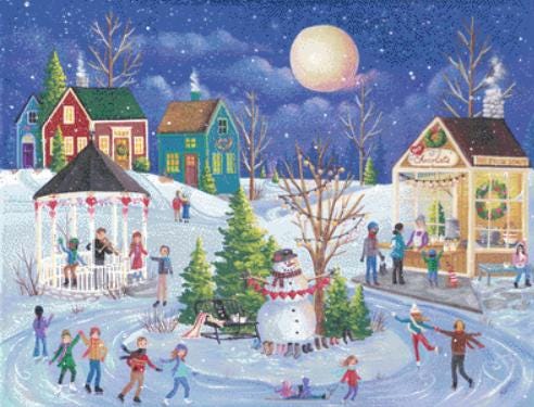 Whilrwind Roundabout counted cross stitch pattern by Kim Leo licensed by JMS Art Licensing