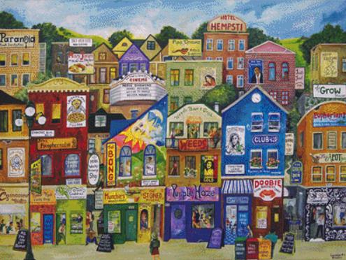 Chronic Blvd counted cross stitch pattern by Gwendolyn McShepard/Ansada Art Licensing Group, LLC