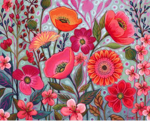 Shady Garden counted cross stitch pattern by Peggy Davis/Porterfields Fine Art Licensing