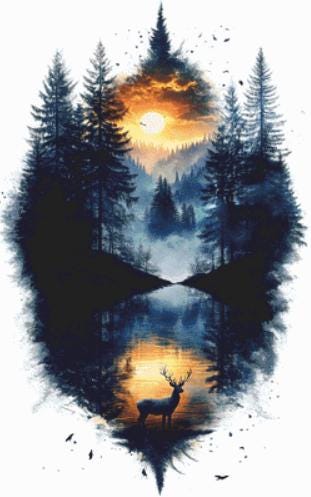 At Sunset the Mystery Emerges counted cross stitch pattern by Eder Jose Rosa