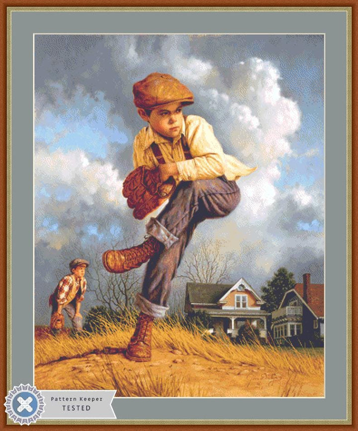 Fastball counted cross stitch pattern by Jim Daly/Ansada Art Licensing Group, LLC
