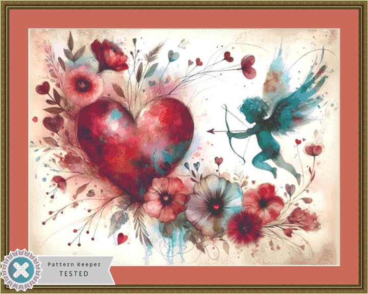 When Love Strikes counted cross stitch pattern by World of Love Hearts/Adrian G. Eyre