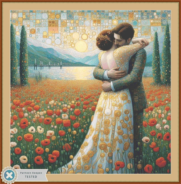 Loving Embrace (Max Size/Color) counted cross stitch pattern by Ana Dias
