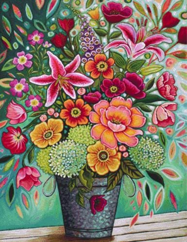 Florenza counted cross stitch pattern by Peggy Davis/Porterfields Fine Art Licensing