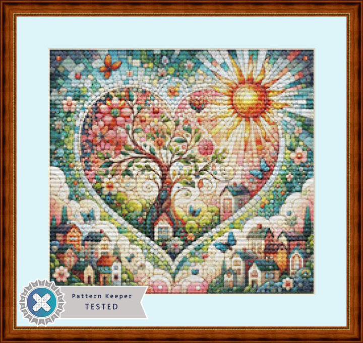 Everheart Mosaic (Small) counted cross stitch pattern by World of Love Hearts/Adrian G. Eyre