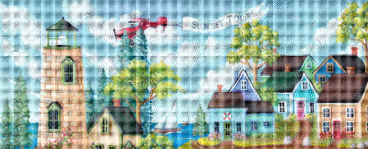 Sun Day Fun Day (Max Color) counted cross stitch pattern by Kim Leo licensed by JMS Art Licensing