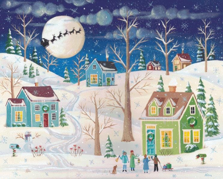 Christmas Carolers (Max Size/Color) counted cross stitch pattern by Kim Leo licensed by JMS Art licensing