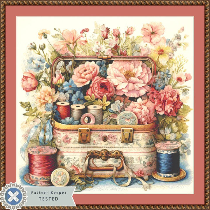 Elegant Floral Sewing Kit counted cross stitch pattern by Liededrom