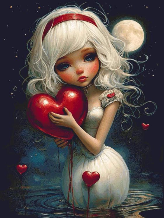 Lovesick (Max Size/Color) counted cross stitch pattern by Ingrid Jean