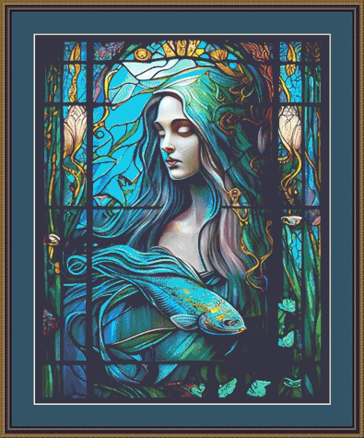 Mermaid 6 counted cross stitch pattern by Ivy Cottage Home