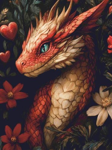 Heart of February counted cross stitch pattern by Serr.Kai A Quill & Ink