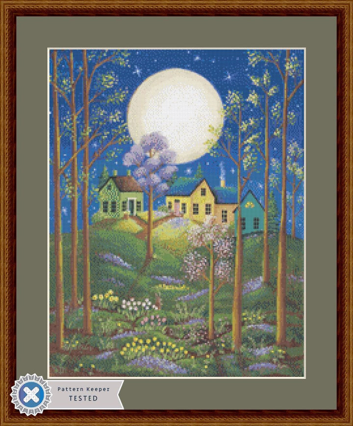 New Moon (Small) counted cross stitch pattern by Kim Leo licensed by JMS Art Licensing