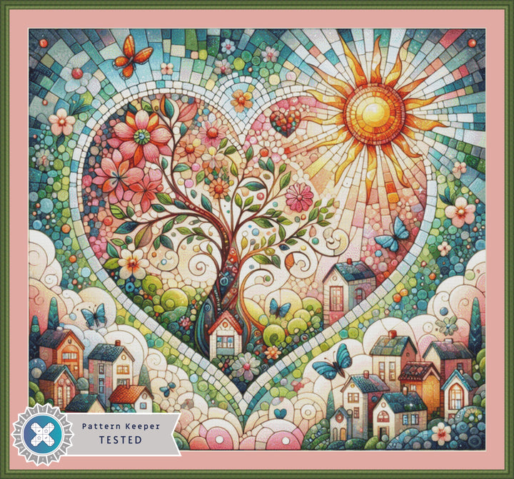 Everheart Mosaic (Max) counted cross stitch pattern by World of Love Hearts/Adrian G. Eyre