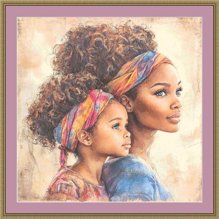 Side by Side Always counted cross stitch pattern by Ingrid Jean AI Art